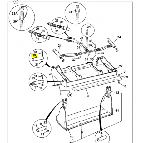 Kanál nyitó alsó csapszeg 811/90485